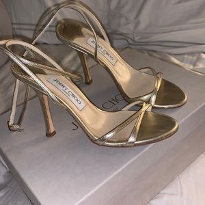 Jimmy Choo - Gold strap heels Size 36.5 (6.5)